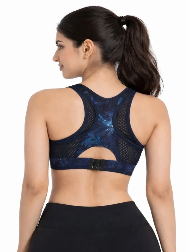 webp26 Midnight Blue Tropical Print Racerback Sports Bra XXS Size