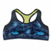 webp27 Midnight Blue Tropical Print Racerback Sports Bra XXS Size