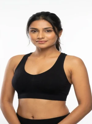 Essential Comfort Black Seamless Sports Bra Size 2X-Small
