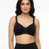Classic Comfort Black Full-Coverage Support Bra Size Small