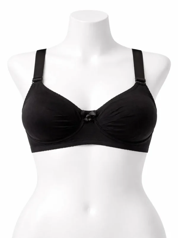 Classic Comfort Black Full-Coverage Support Bra Size Small