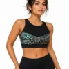 webp75 Dusty Speckle Racerback Sport Bra Size Small