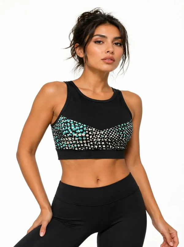 webp75 Dusty Speckle Racerback Sport Bra Size Small