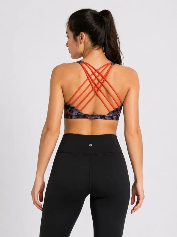 1f Original Lululemon Energy™ Multi-Strap Training Bra – Midnight Prism Dot Small