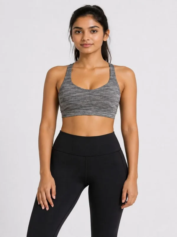 1g Original Lululemon Free to Be Serene™ Multi-Strap Bra – Heathered Grey/Pink Small