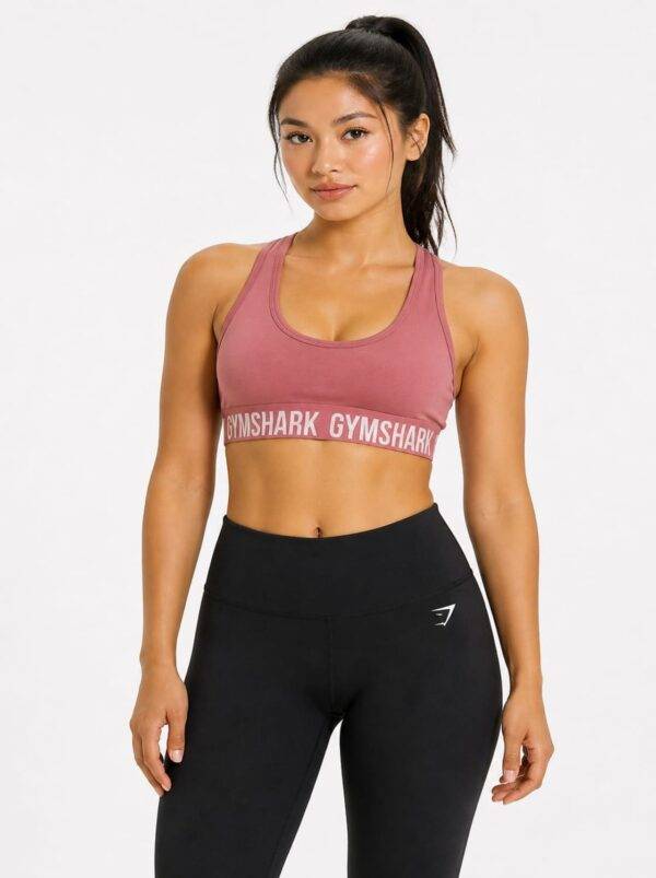 1p Original Gymshark CoreLogo Racerback Sports Bra – Rose Pink Extra Small