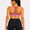 1q Original Gymshark CoreLogo Racerback Sports Bra – Rose Pink Extra Small
