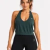 1t Original Gymshark StudioFlow Halter Support Training Top – Deep Forest Green Large