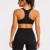 Original Gym Shark Core Sculpt Racerback Sports Bra – Black Small