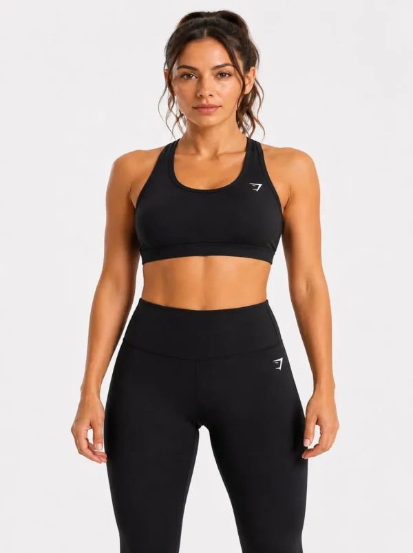 Original Gym Shark Core Sculpt Racerback Sports Bra – Black Small