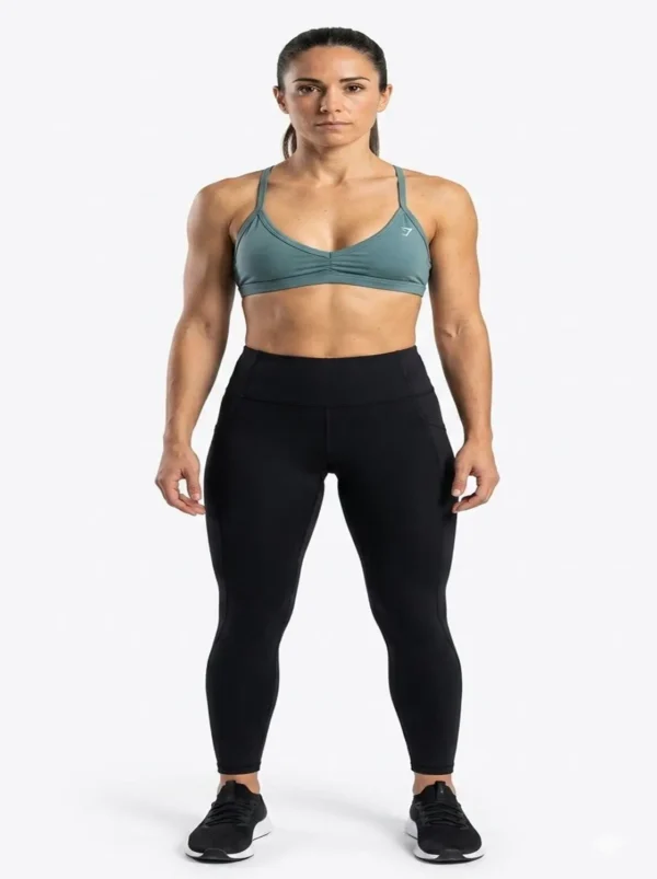 Original Gymshark Architectural Strappy Sports Bra - Dusty Teal Small