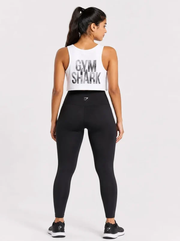 Original Gym Shark Essential Cropped Training Tank – White -Small