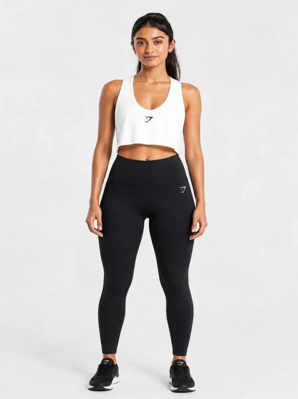 Original Gym Shark Essential Cropped Training Tank – White -Small