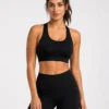 2k Original Gymshark Women’s High-Support Racerback Training Sports Bra – Black-Small