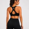 2m Original Gymshark Women’s High-Support Racerback Training Sports Bra – Black-Small