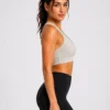 2o Original Gymshark Women’s Racerback Training Sports Bra with Front Cut-Out Detail - light grey - Small