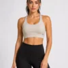 Original Gymshark Women’s Adjustable Strap Essential Training Sports Bra – Beige (Medium Support) Medium
