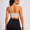 Original Gymshark Women’s Adjustable Strap Essential Training Sports Bra – Beige (Medium Support) Medium