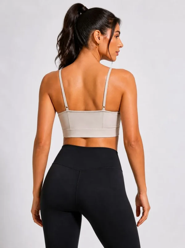Original Gymshark Women’s Adjustable Strap Essential Training Sports Bra – Beige (Medium Support) Medium