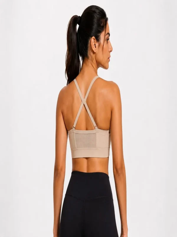 Original Gymshark SculptFit Crossback Support Sports Bra – Light Beige MEDIUM