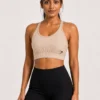 Original Gymshark SculptFit Crossback Support Sports Bra – Light Beige MEDIUM
