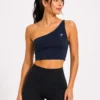 3h Original Gymshark Elevate One-Shoulder Sculpt Sports Bra Navy Blue Medium