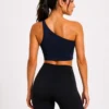 3i Original Gymshark Elevate One-Shoulder Sculpt Sports Bra Navy Blue Medium