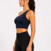 3j Original Gymshark Elevate One-Shoulder Sculpt Sports Bra Navy Blue Medium