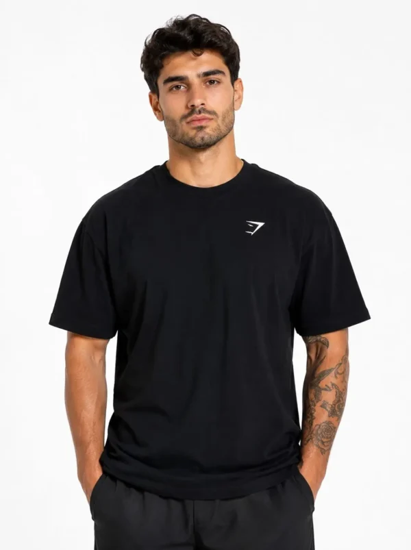 3m Original Gymshark Essential Oversized Training Tee – Black Extra Large