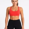 74 Original Lululemon Free to Be Serene Strappy Sports Bra – Hot Coral Leopard Strap Medium
