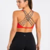 75 Original Lululemon Free to Be Serene Strappy Sports Bra – Hot Coral Leopard Strap Medium