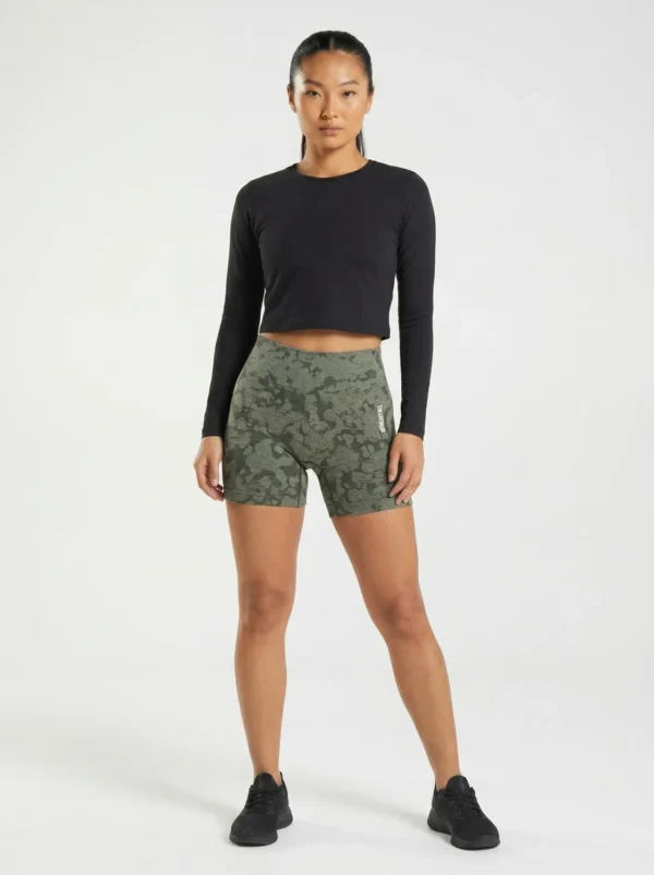 Original Gymshark Camo Seamless Sculpt Training Shorts – Women’s Size: 2X-Small