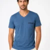 Men's Sky Blue Slub Performance V-Neck Size:Extra Large