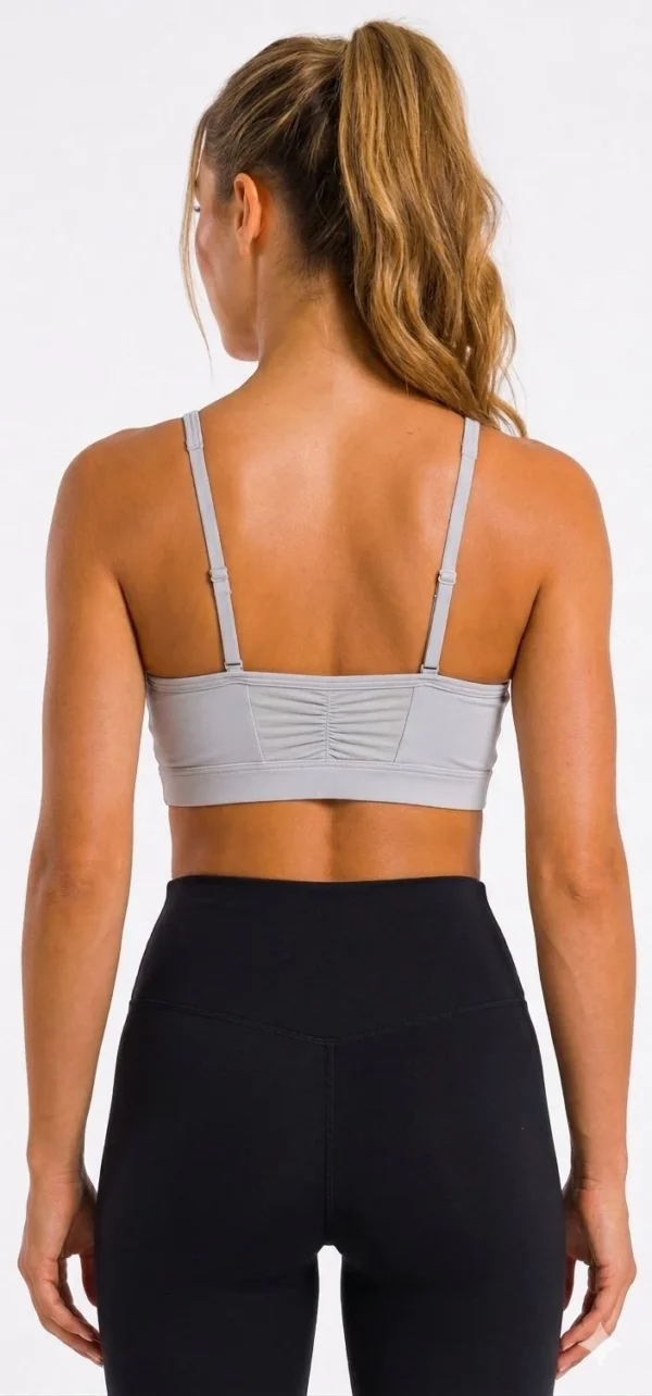 WhatsApp Image 2026-05-06 at 13.22.561 Original Gymshark Elevate Ruched Sports Bra – Light Grey Size: Small