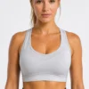 Original Gymshark AeroSupport Racerback Sports Bra – Light Grey 30DD SIze:Small
