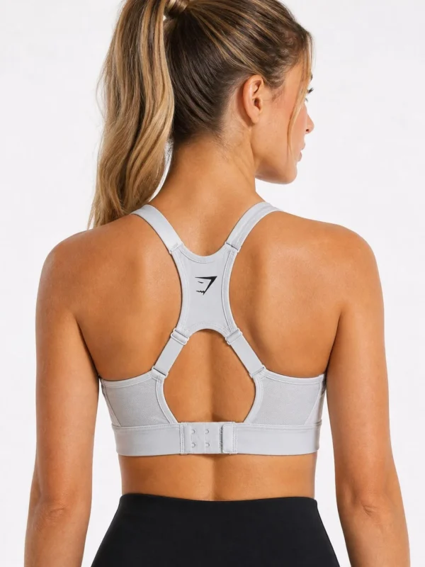 Original Gymshark AeroSupport Racerback Sports Bra – Light Grey 30DD SIze:Small - view 3