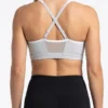 Original Gymshark FlexMotion Cross-Back Training Sports Bra – Light Grey Size: Small - view 3