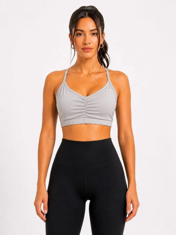 WhatsApp Image 2026-05-06 at 13.25.540 Original Gymshark Sculpt Cross-Back Training Sports Bra – Light Grey Size: Medium