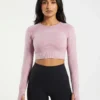 make_a_new_Picture_with_202605011314 Original Gymshark Vital Seamless 2.0 Long Sleeve Crop Top Size Medium