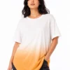 009 Time and Tru Women’s Ombre High-Low T-Shirt – White & Golden Yellow
