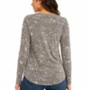 Original Exclusive Women’s Printed V-Neck Long Sleeve Knit Top – Small