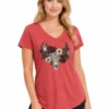 Original No Boundaries Women’s Cow Skull Graphic V-Neck Tee – XL