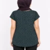 031 Women’s Geometric Print Cap Sleeve Top – Teal & Black 2XL