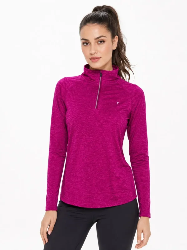 Original Old Navy Active Go-Dry Women’s Performance 1/4 Zip Pullover – Heather Magenta Small