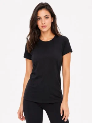 043 Classic Black Performance Crew Neck T-Shirt Large