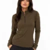 Original Reebok Women’s OliveFlex Quarter-Zip Performance Top Medium