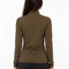 Original Reebok Women’s OliveFlex Quarter-Zip Performance Top Medium