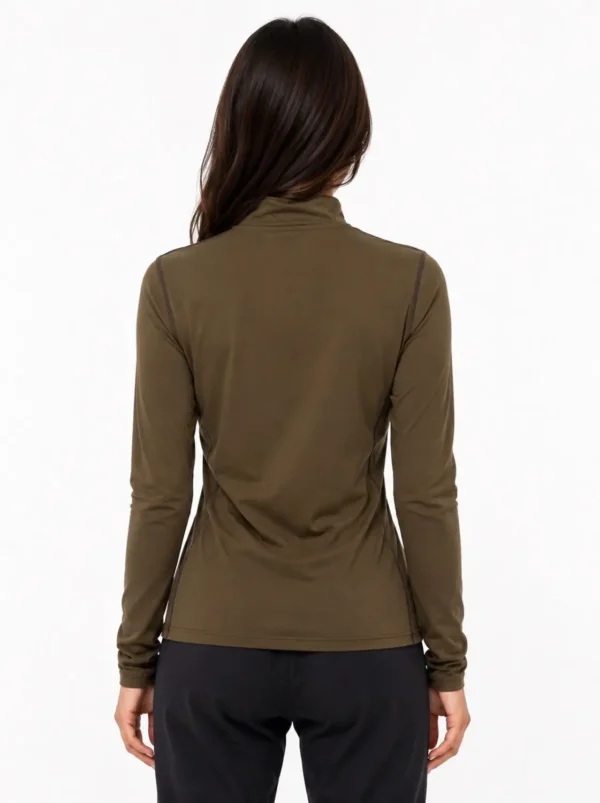 Original Reebok Women’s OliveFlex Quarter-Zip Performance Top Medium