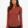 059 Original Nike Women’s Dri-FIT Heathered Half-Zip Performance Top – Rust Red -Extra Large