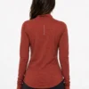 060 Original Nike Women’s Dri-FIT Heathered Half-Zip Performance Top – Rust Red -Extra Large